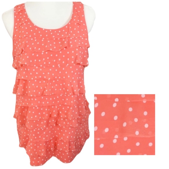 Elle Tops - 🎀 3/$20 Elle Coral Polkadot Tank w/ Layered  M
